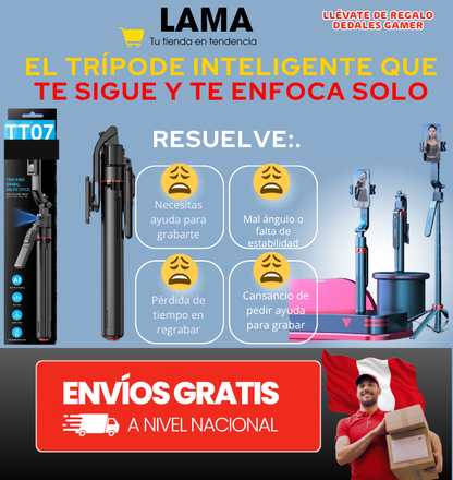 Trípode 360° AI PRO – Grábate solo como un creador profesional