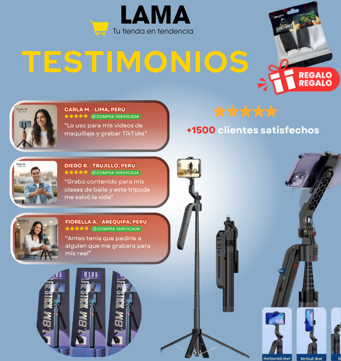 Trípode 360° AI PRO – Grábate solo como un creador profesional