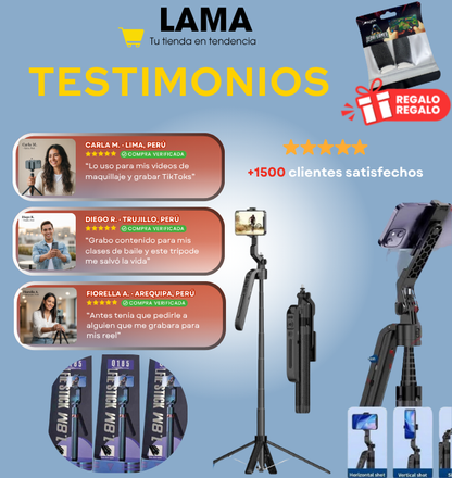 Trípode 360° AI PRO – Grábate solo como un creador profesional